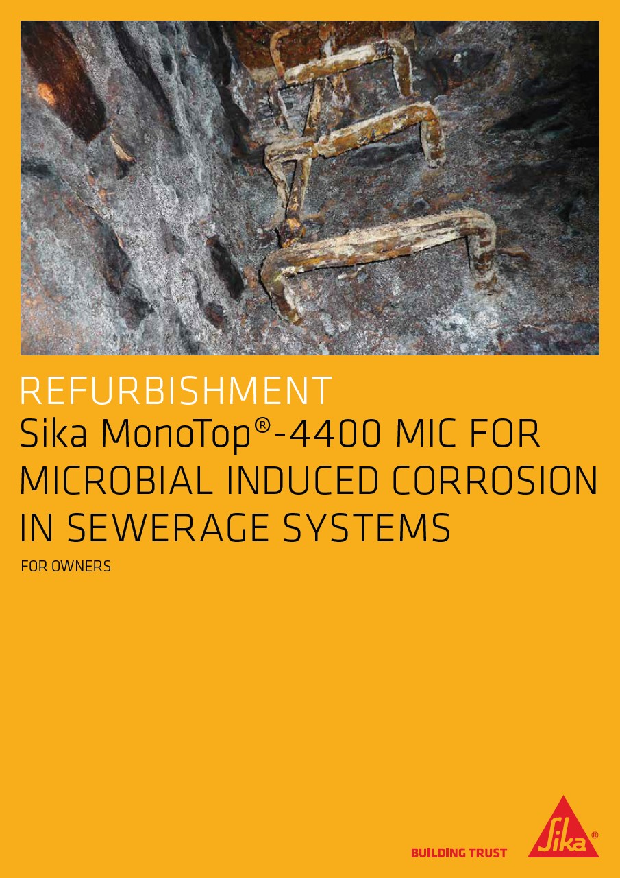 Sika MonoTop® - 4400 MIC for Microbial Induced Corrosion in Sewerage Systems